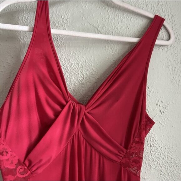 Carole Hochman Negligee Slip Dress Red lace Fairy Milkmaid Gown Romantic Xmas - Picture 6 of 8